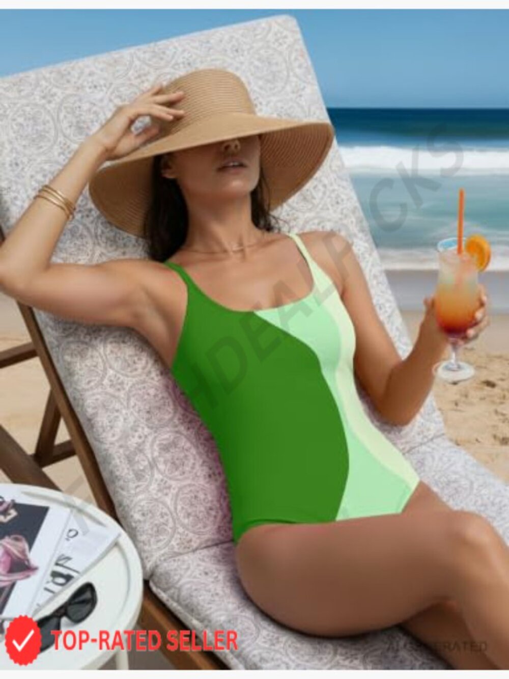 One Piece Swimsuit Full Coverage Tummy Control Square Neck Adjustable Straps View 2